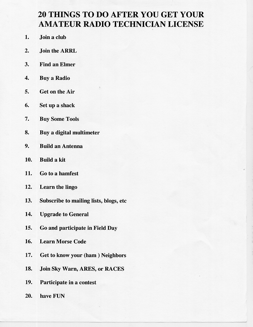 16. 20 Things To Do After You Get Your Amateur Radio Technician License